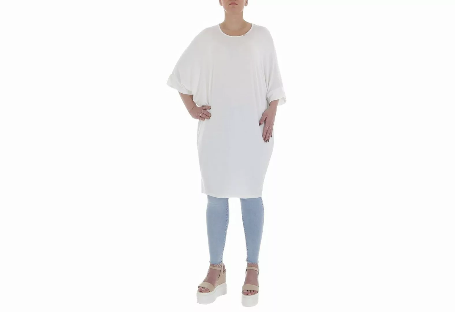 Ital-Design Tunikashirt Damen Freizeit Top & Shirt in Weiß günstig online kaufen