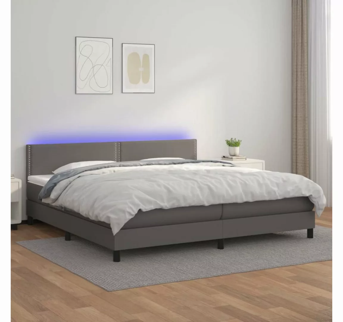 vidaXL Boxspringbett Bett Boxspringbett mit Matratze & LED Kunstleder (200 günstig online kaufen