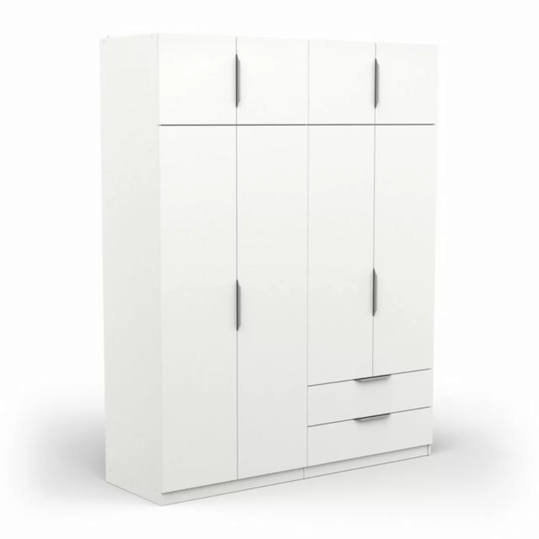 PREISBRECHER Drehtürenschrank GHOST in Matt weiß - 157,3x203x51,1cm (BxHxT) günstig online kaufen