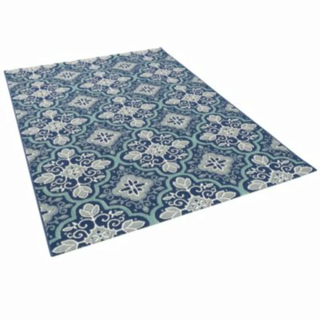 Pergamon In & Outdoor Teppich Carpetto Fliesenoptik Teppiche blau Gr. 140 x günstig online kaufen