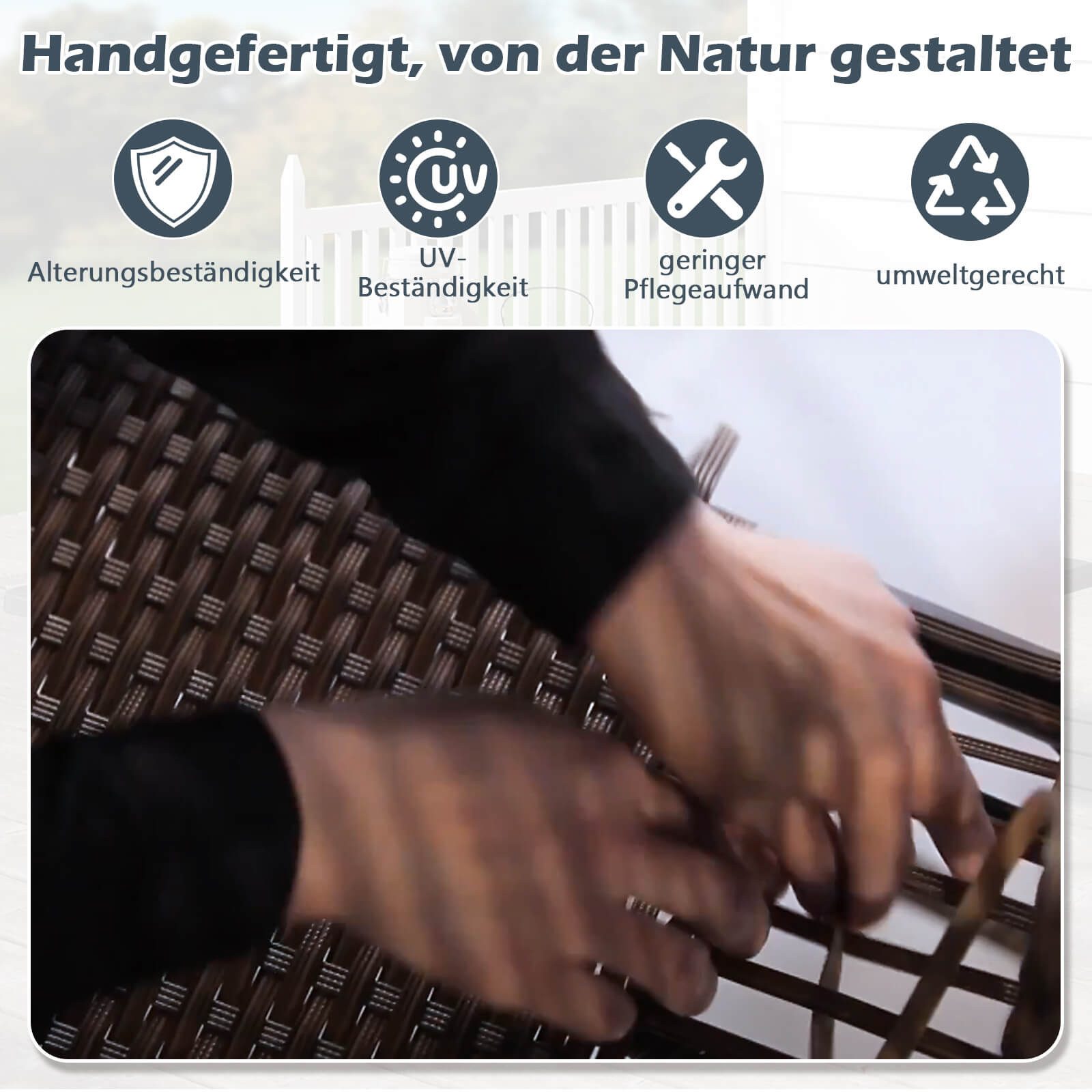 MeXo Gartenlounge-Set, (Balkonmöbel Set, 4-tlg., handgefertigtem günstig online kaufen