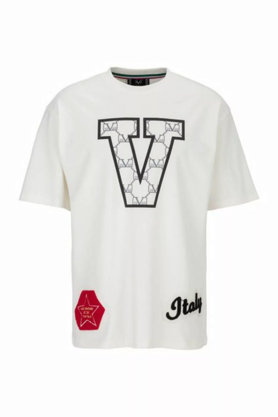 19V69 Italia by Versace T-Shirt TAMINO mit großem V auf der Brust - bestick günstig online kaufen
