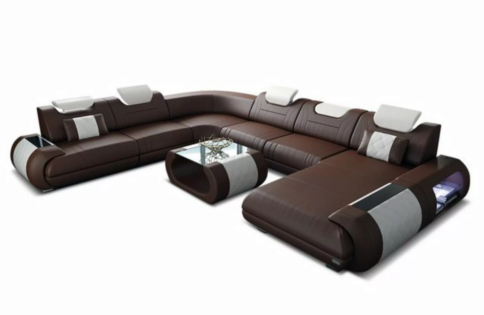 Sofa Dreams Wohnlandschaft Sofa Ledercouch Leder Rimini XXL U Form Ledersof günstig online kaufen