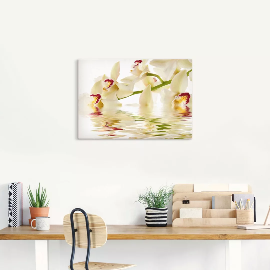 Artland Wandbild »Weiße Orchidee mit Wasserreflektion«, Blumen, (1 St.), al günstig online kaufen