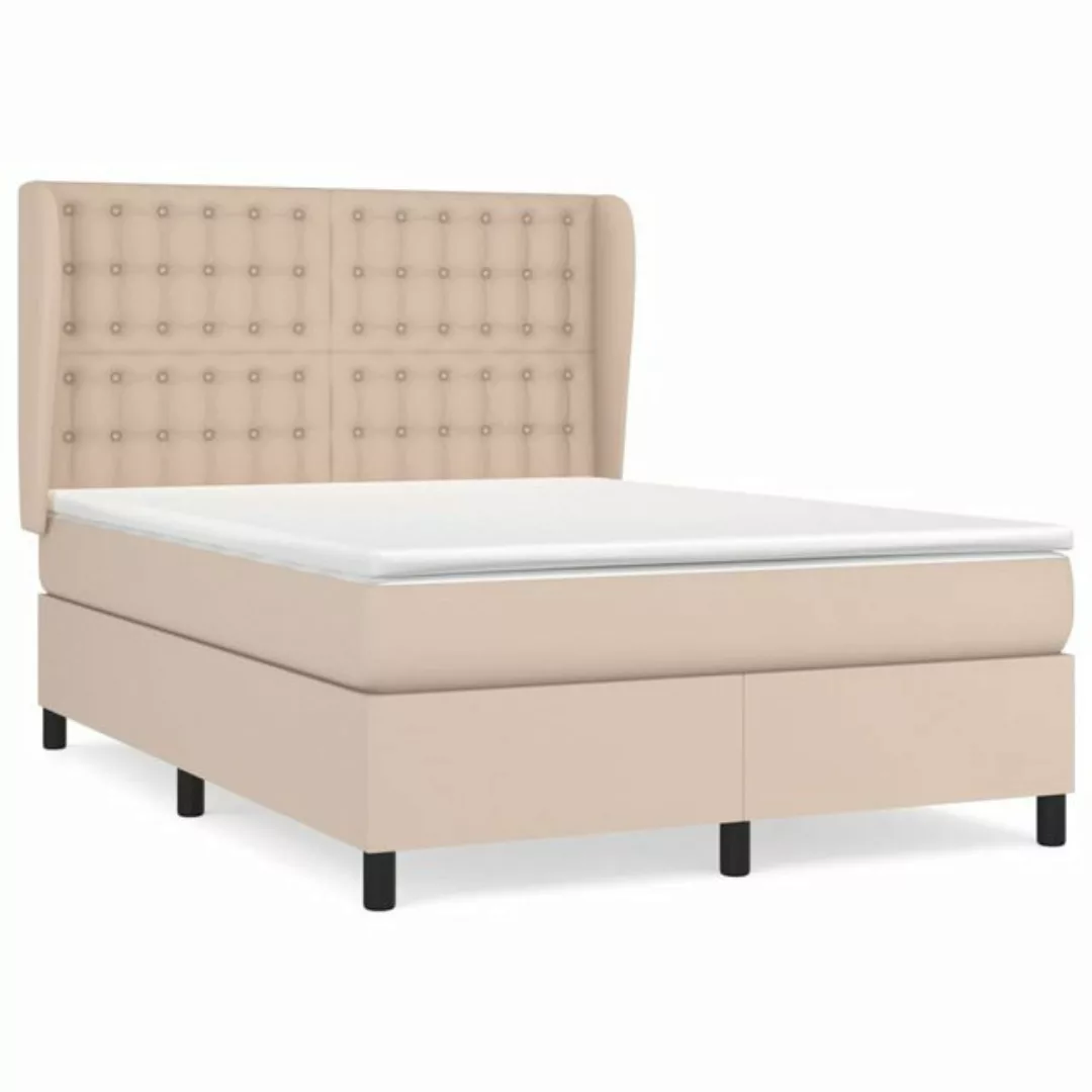 vidaXL Boxspringbett Bett Boxspringbett mit Matratze & Topper Kunstleder ve günstig online kaufen