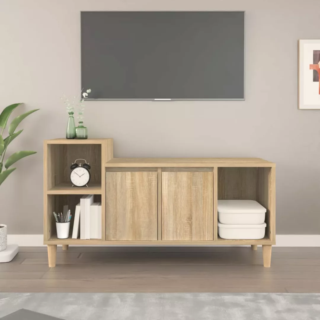 Vidaxl Tv-schrank Sonoma-eiche 100x35x55 Cm Holzwerkstoff günstig online kaufen