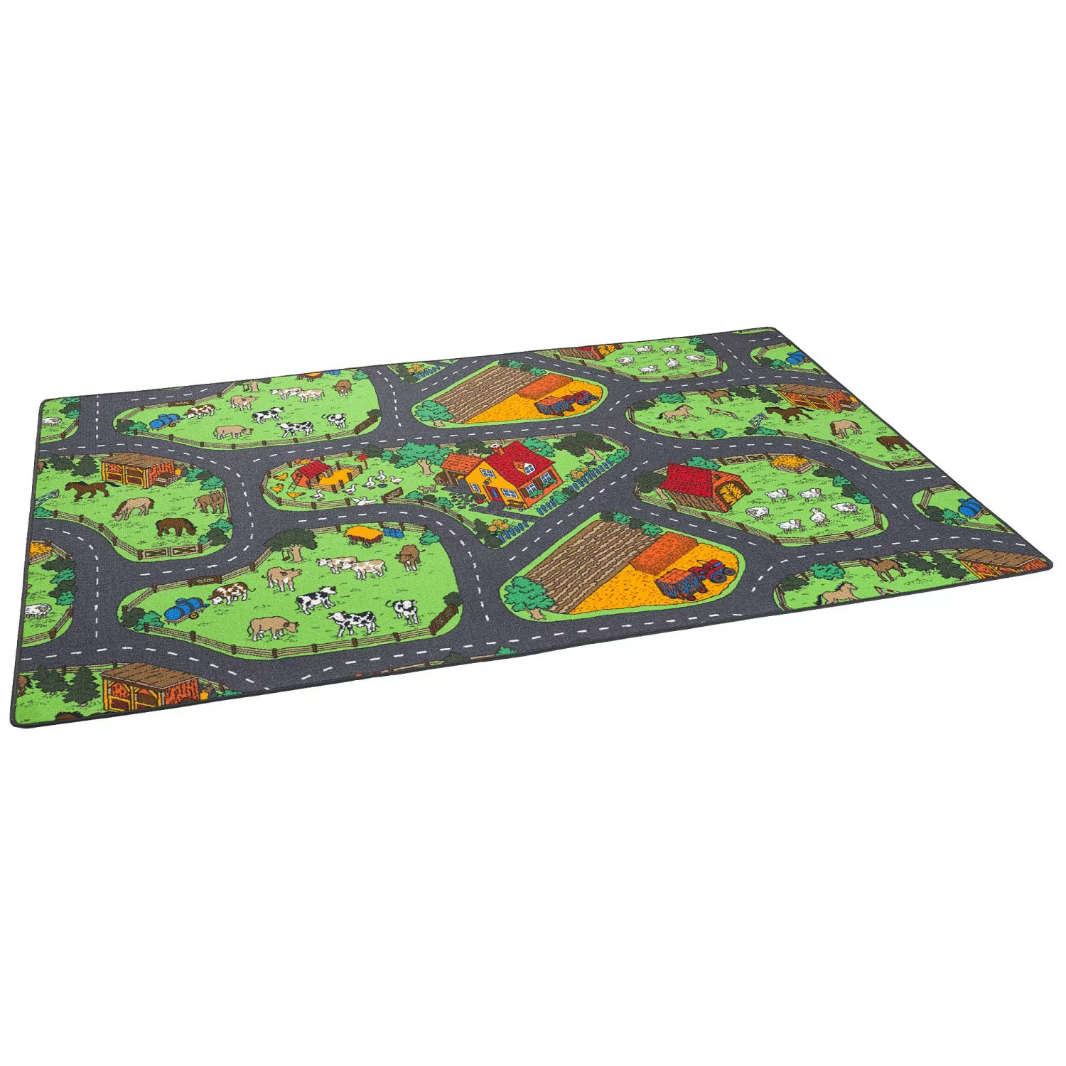 Snapstyle Kinder Spiel Straßenteppich Anthrazit 133x133cm günstig online kaufen