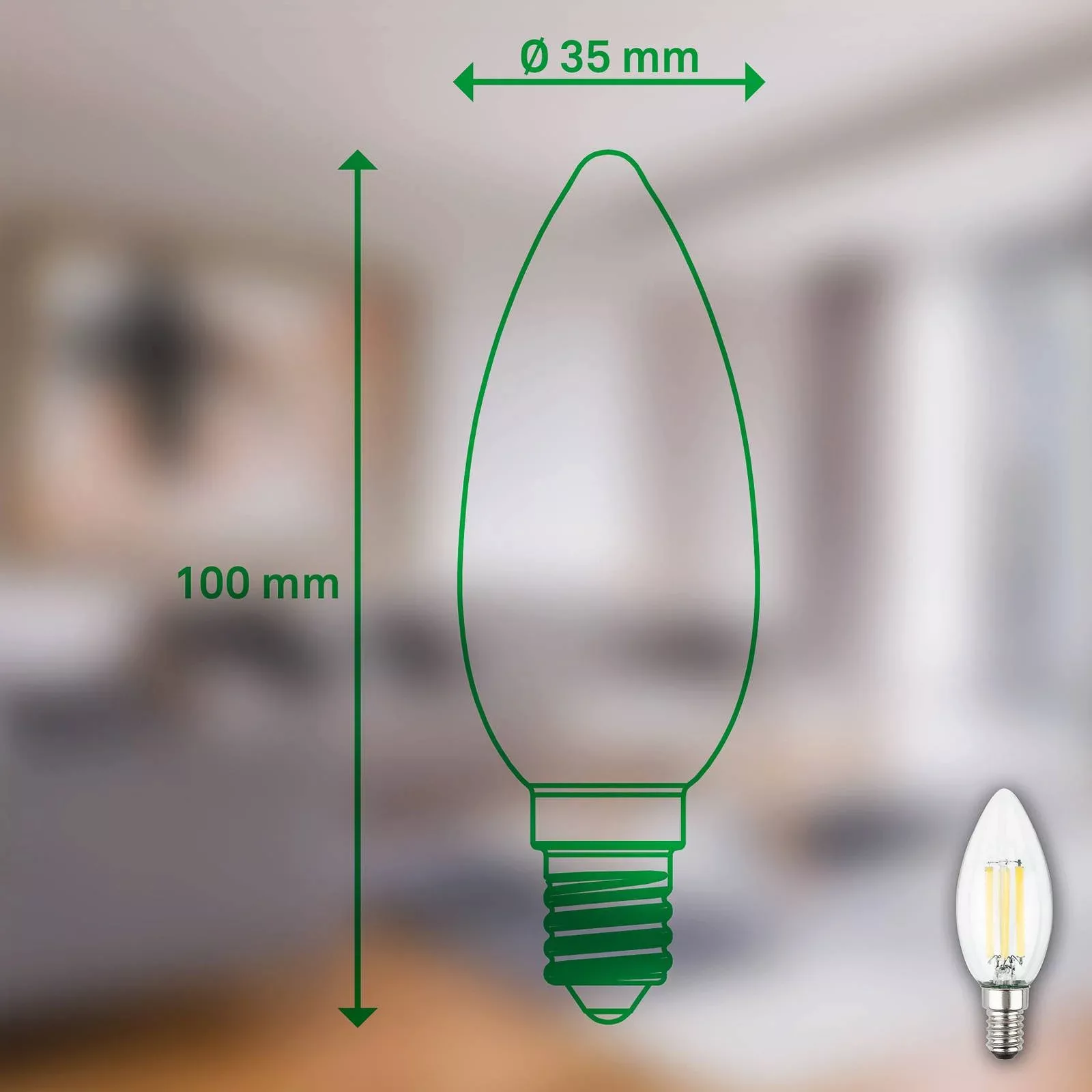 LED-Leuchtmittel Kerze E14 2,5W klar 3000K 525 lm EEK A 2er günstig online kaufen