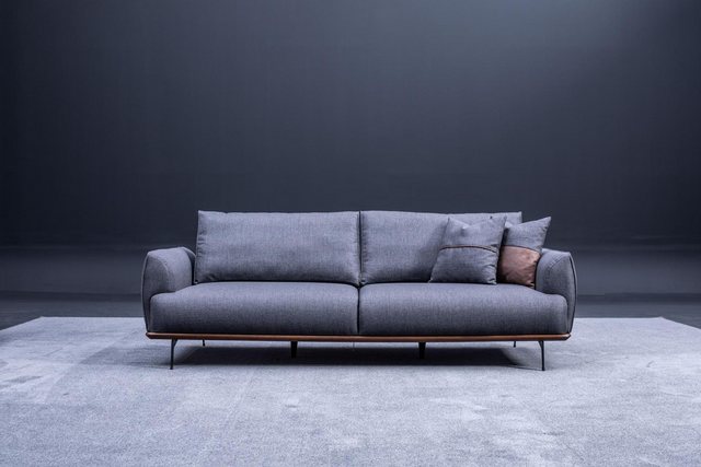 Xlmoebel Sofa Neues luxuriöses dreisitziges Polstersofa in modernem Grau fü günstig online kaufen