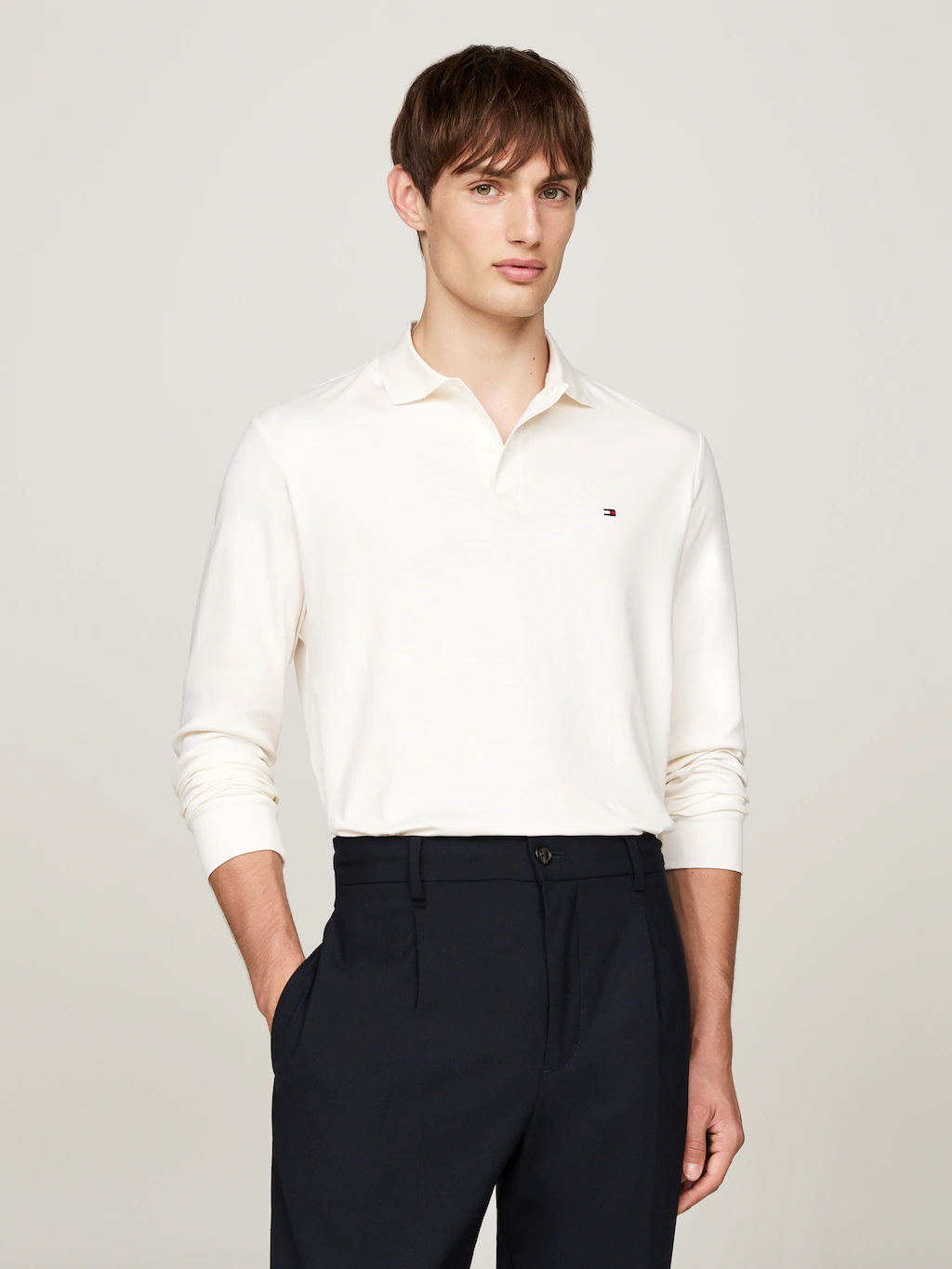 Tommy Hilfiger Langarm-Poloshirt "L/S LIQUID COTTON REG POLO mit Jersey und günstig online kaufen