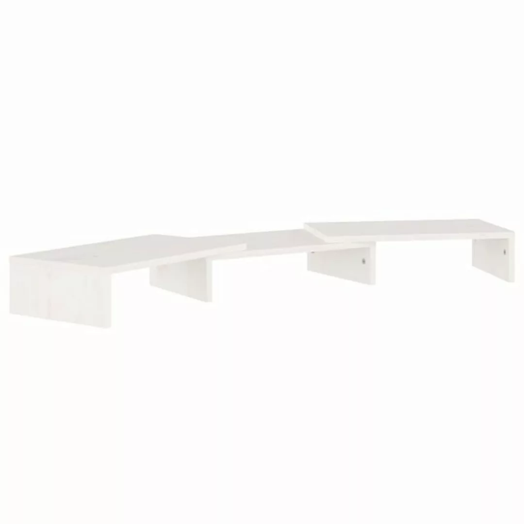 furnicato TV-Schrank Monitorständer Weiß 80x24x10,5 cm Massivholz Kiefer günstig online kaufen