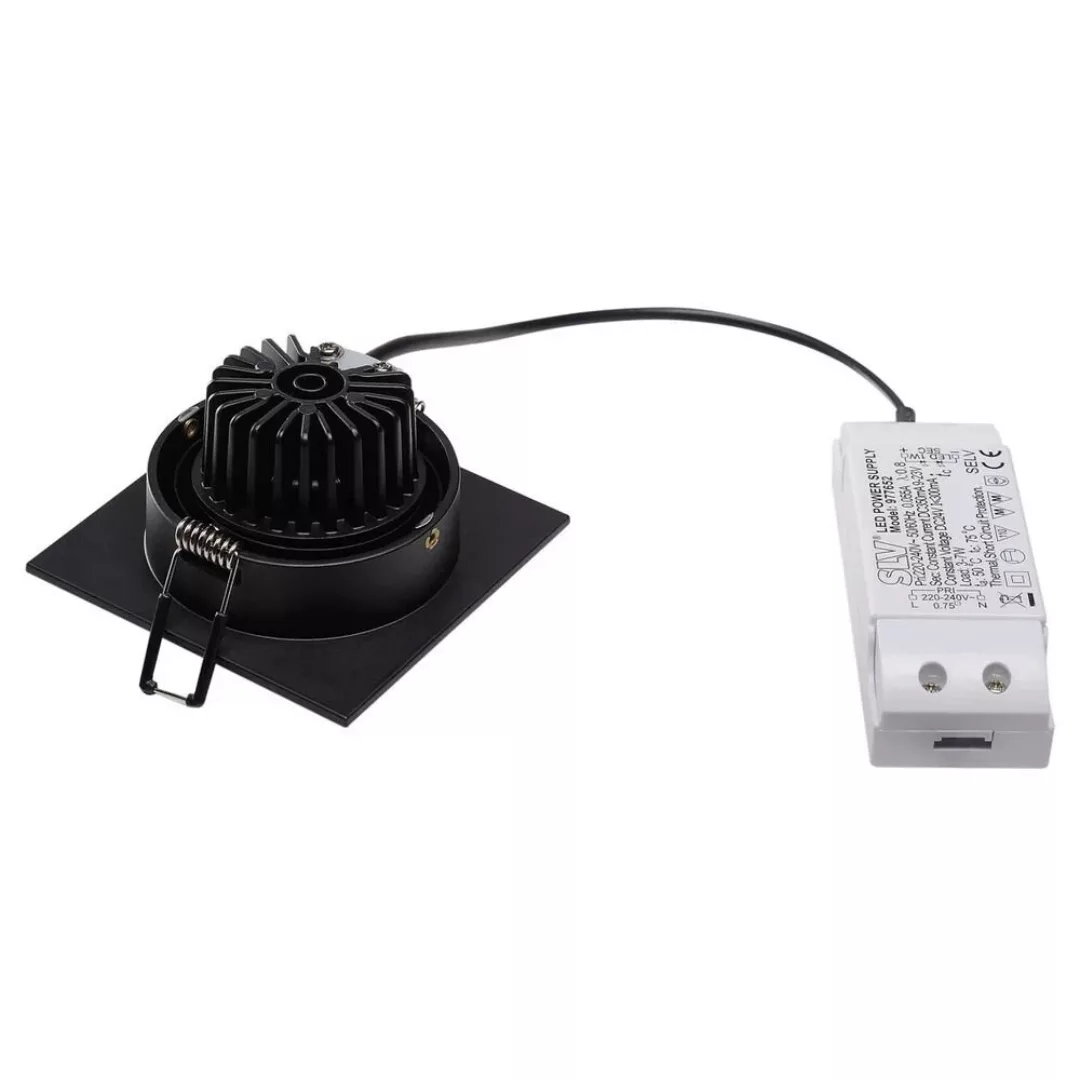 Einflammiger LED-Einbaustrahler New Tria 1, Clipfedern, eckig, schwarz, 300 günstig online kaufen