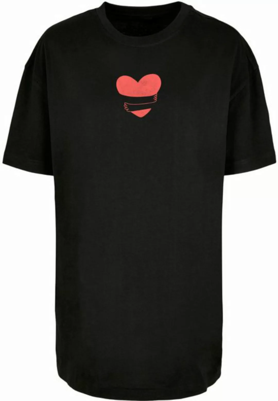 Merchcode T-Shirt Merchcode Ladies Hugs & Love - Heart Hug Oversized Boyfri günstig online kaufen