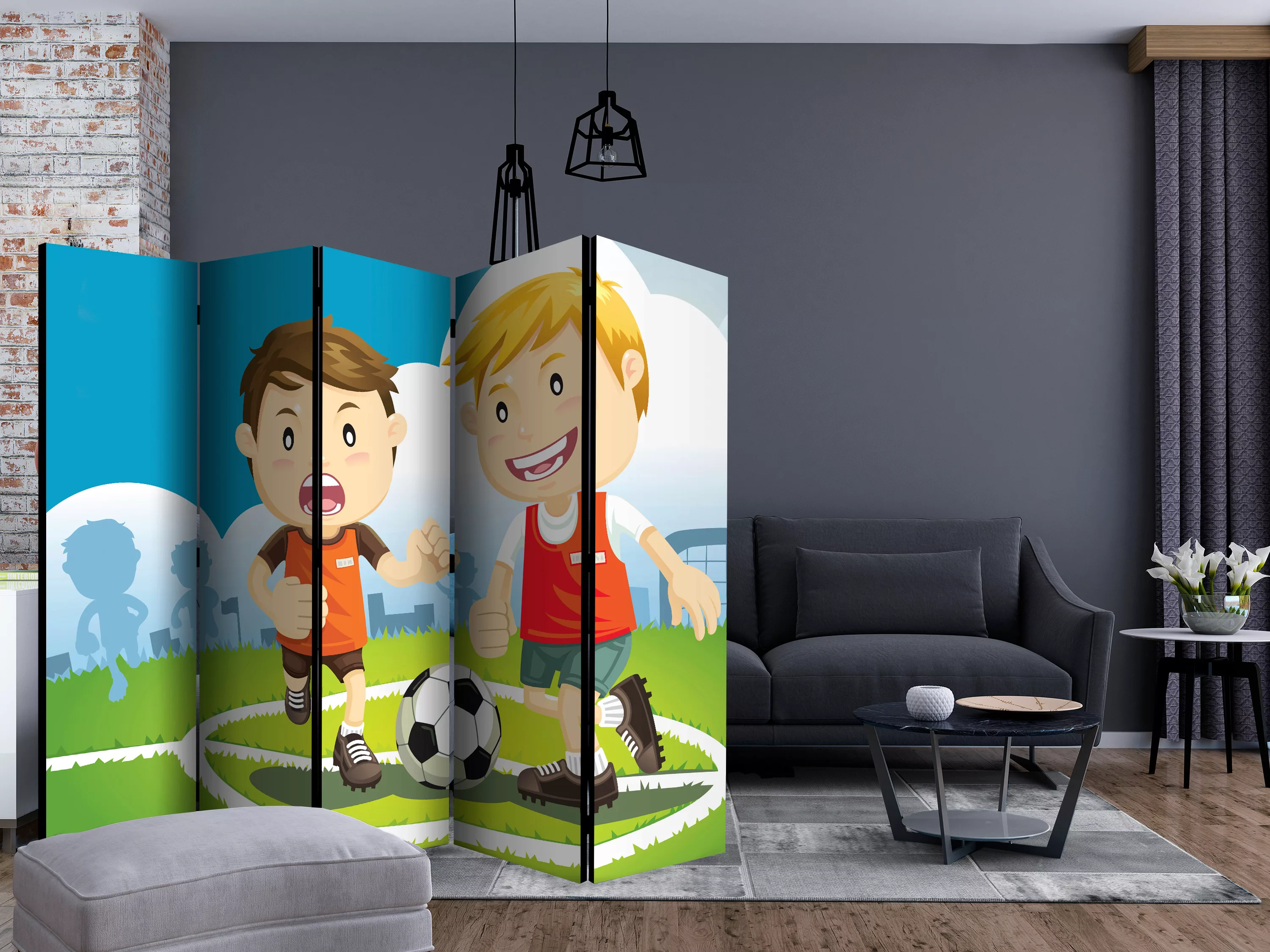 5-teiliges Paravent - Sports Ground Ii [room Dividers] günstig online kaufen