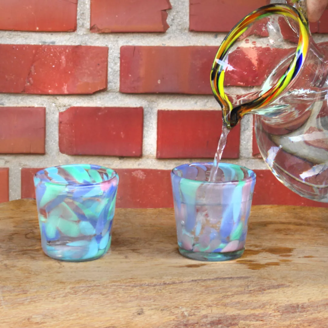 Mundgeblasene Mexikanische Gläser 2er Set, Perlmutt günstig online kaufen
