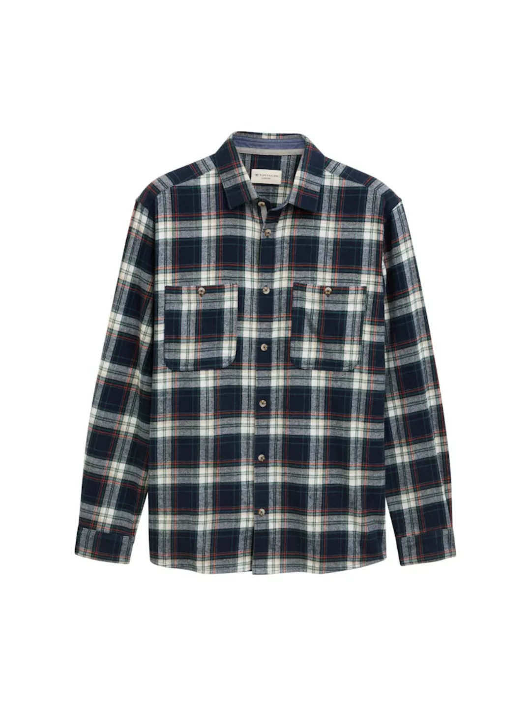 Tom Tailor Herren Freizeithemd COMFORT CHECKED SHIRT - Relaxed Fit günstig online kaufen