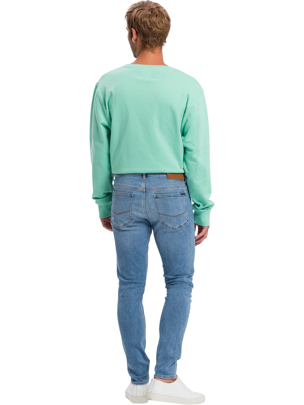 Cross Jeans Herren Jeans Scott - Skinny Fit - Blau - Light Blue Destroyed günstig online kaufen