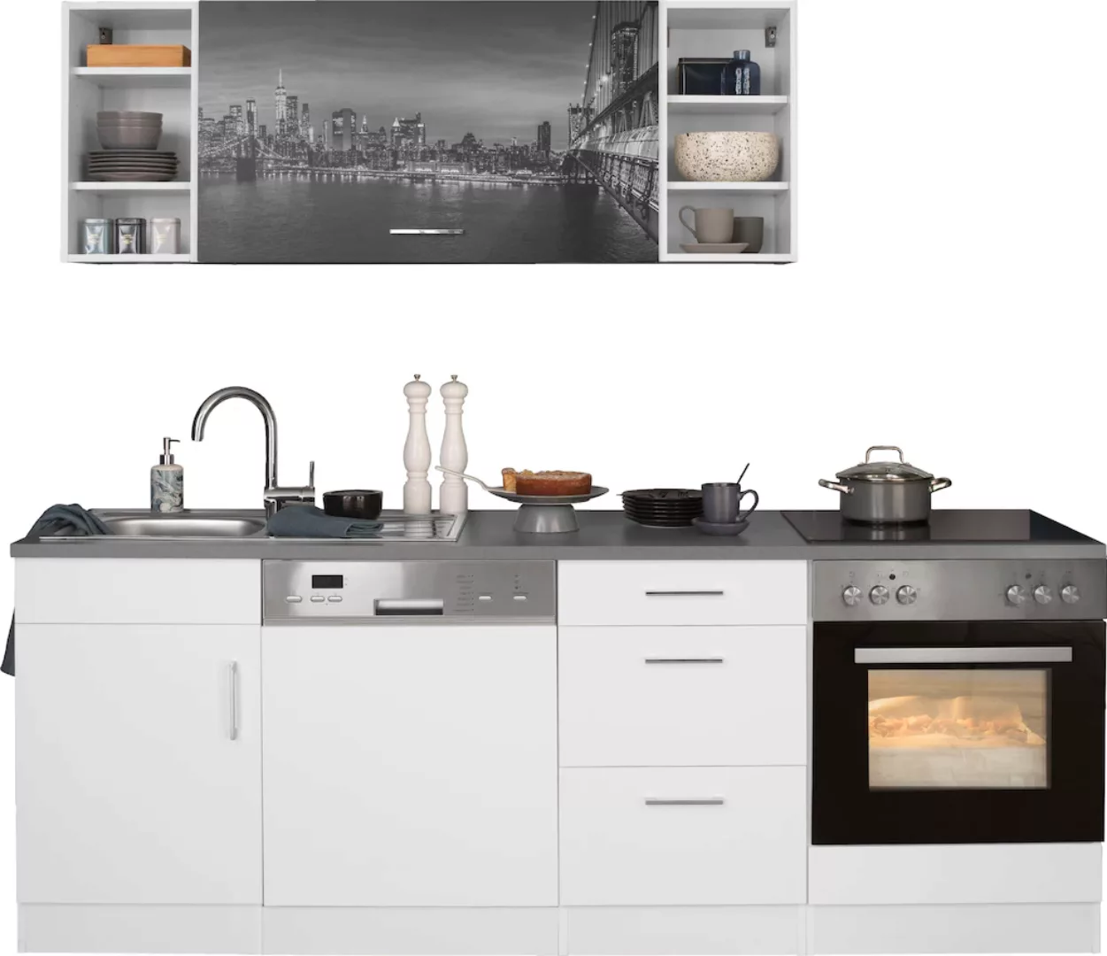 HELD MÖBEL Küchenzeile "Paris", ohne E-Geräte, Breite 220 cm günstig online kaufen