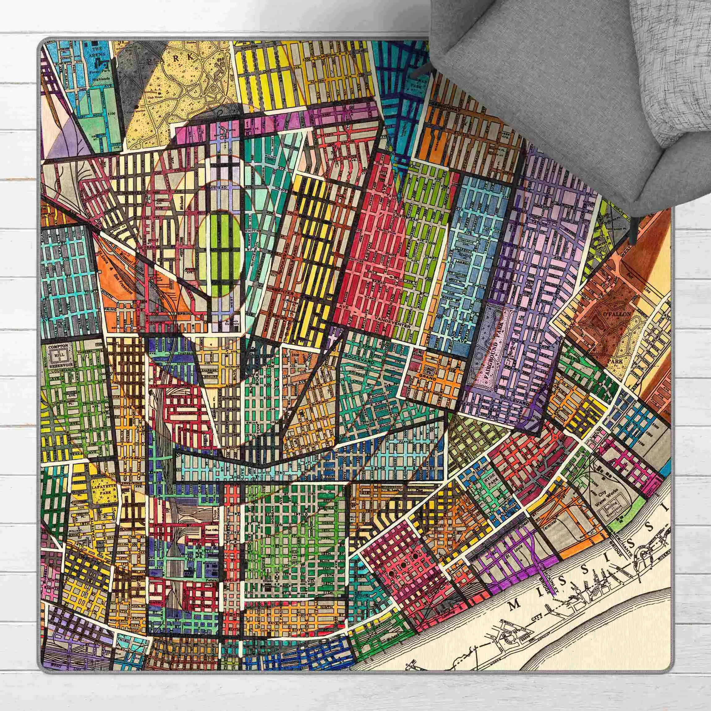 Teppich Moderne Karte von St. Louis günstig online kaufen