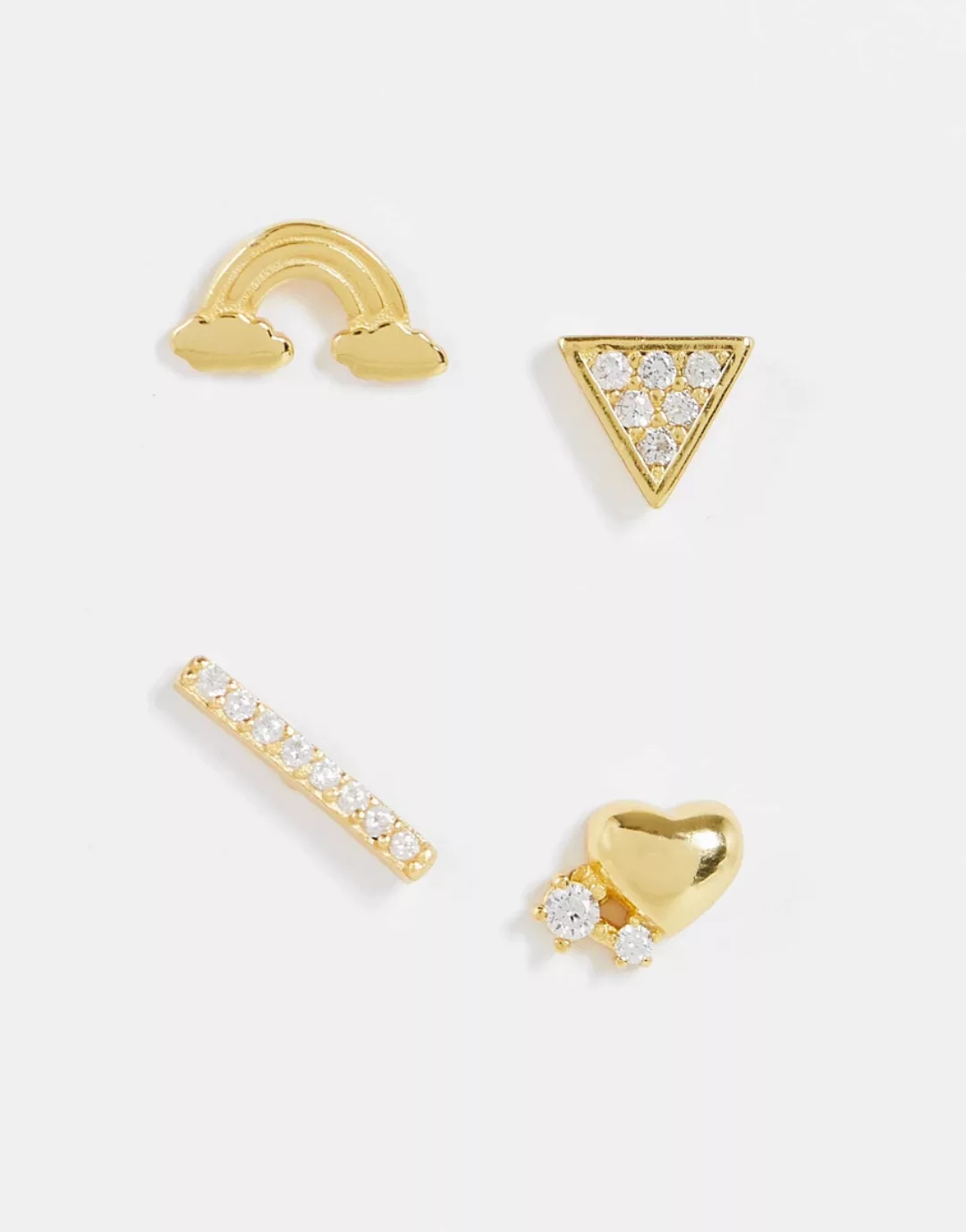 Nali – Silberfarbenes Ohrring-Set-Goldfarben günstig online kaufen