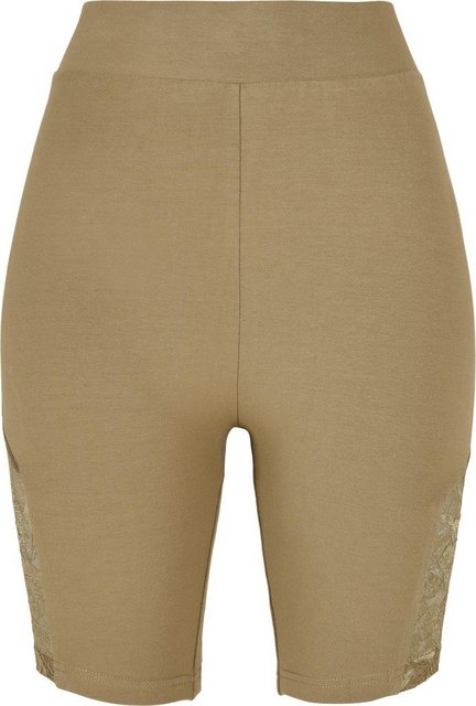 URBAN CLASSICS Stoffhose "Damen Ladies High Waist Lace Inset Cycle Shorts", günstig online kaufen