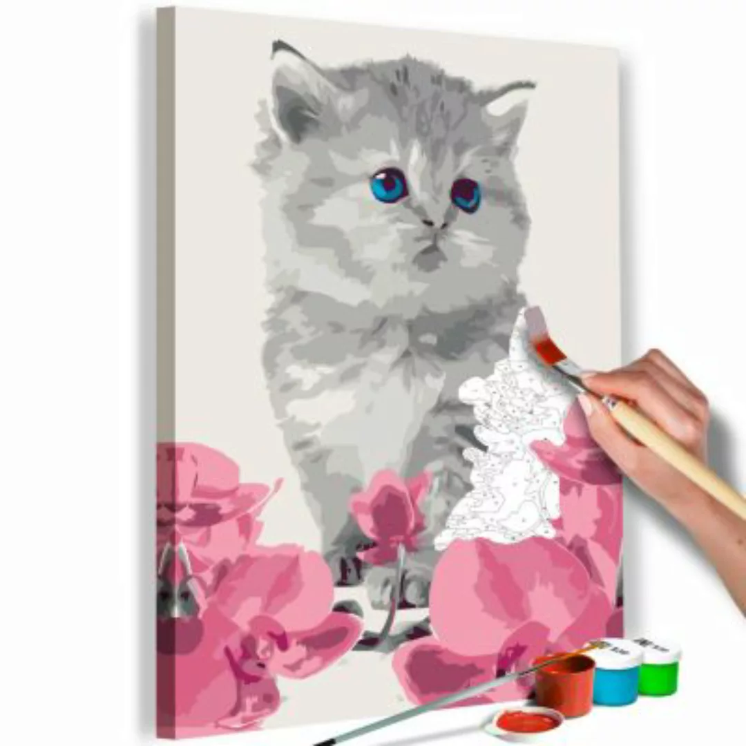 artgeist Malen nach Zahlen Kätzchen rosa/grau Gr. 40 x 60 günstig online kaufen