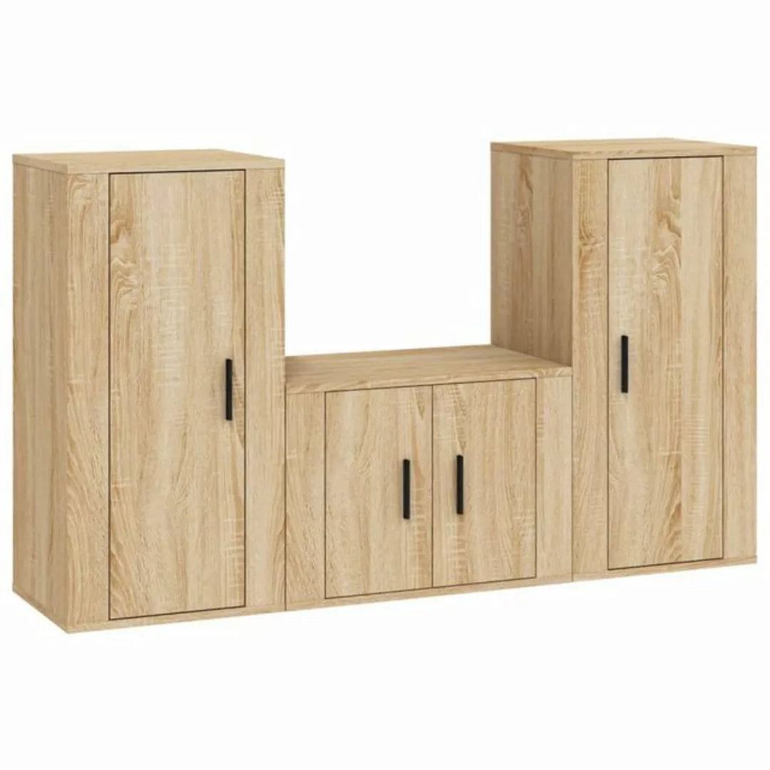 Vidaxl 3-tlg. Tv-schrank-set Sonoma-eiche Holzwerkstoff günstig online kaufen