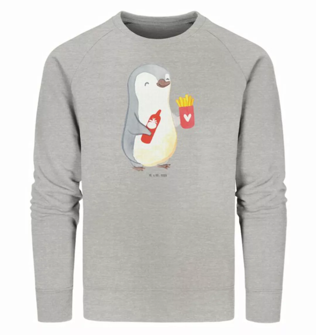 Mr. & Mrs. Panda Longpullover Größe XL Pinguin Pommes - Heather Grey - Gesc günstig online kaufen