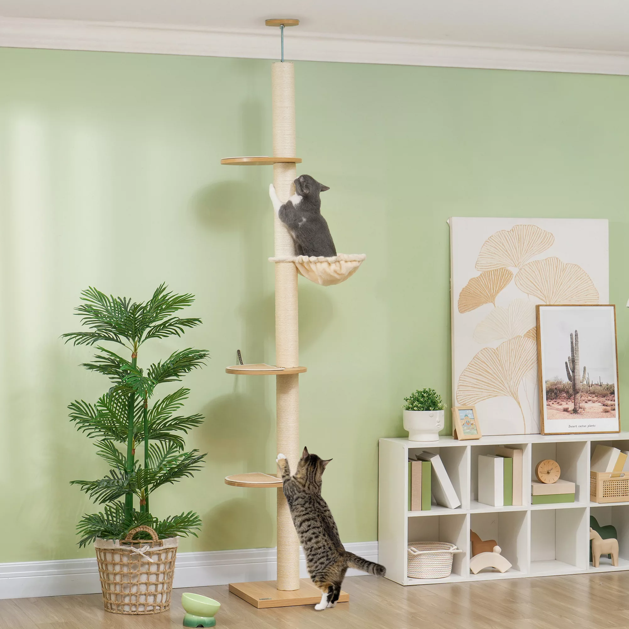 PawHut Kratzbaum, Katzenkratzbaum Deckenhoch, 230-250 cm, Kletterbaum mit H günstig online kaufen