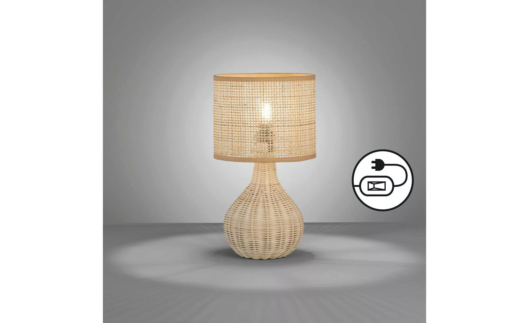 Fischer-Honsel Tischleuchte ¦ beige ¦ Maße (cm): B: 20 H: 37 T: 20 Lampen & günstig online kaufen