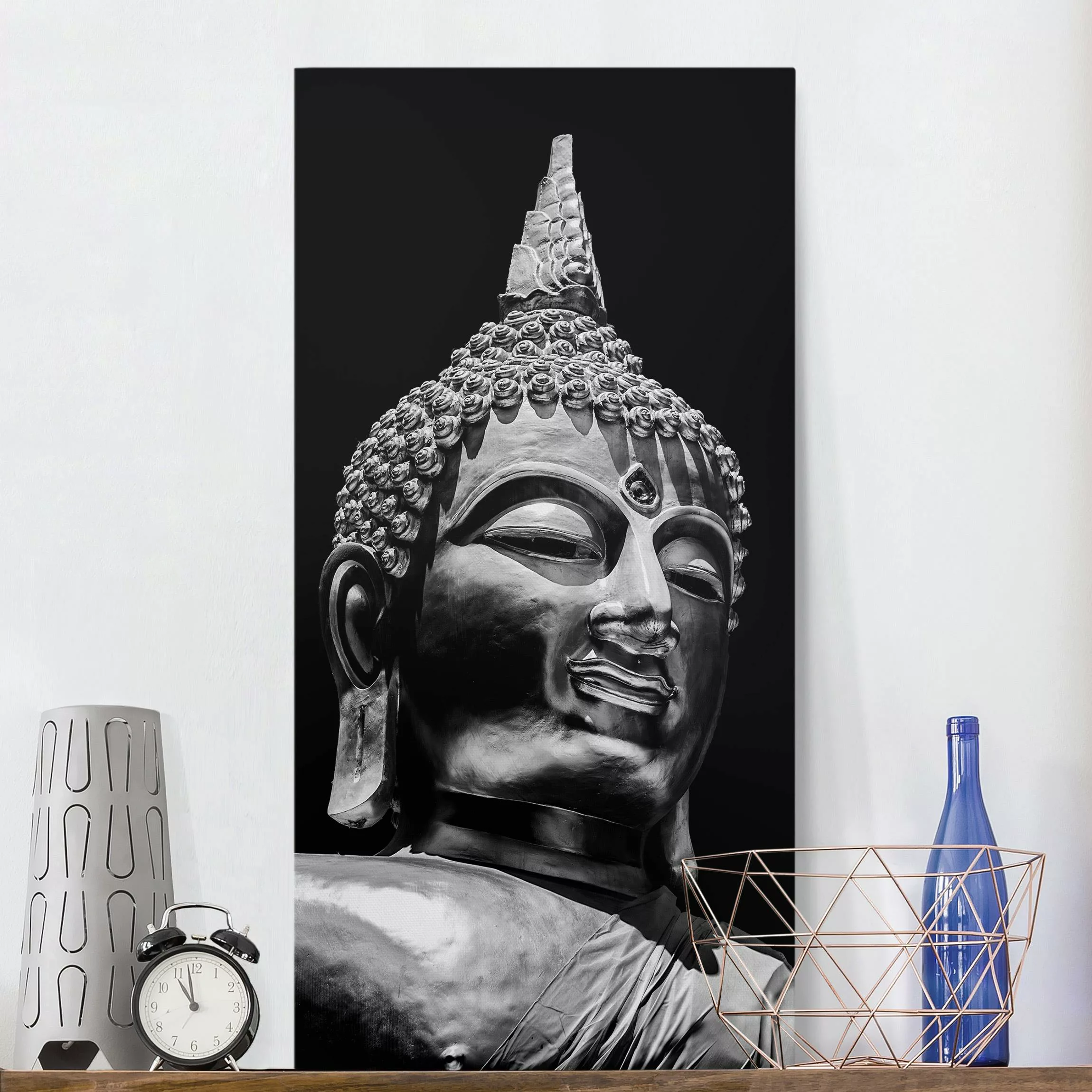 Leinwandbild Buddha Statue Gesicht günstig online kaufen