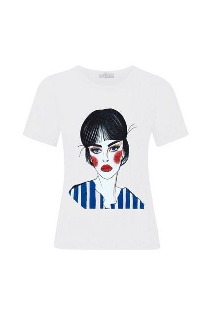 Rich & Royal T-Shirt crinkle T-Shirt with woman print günstig online kaufen