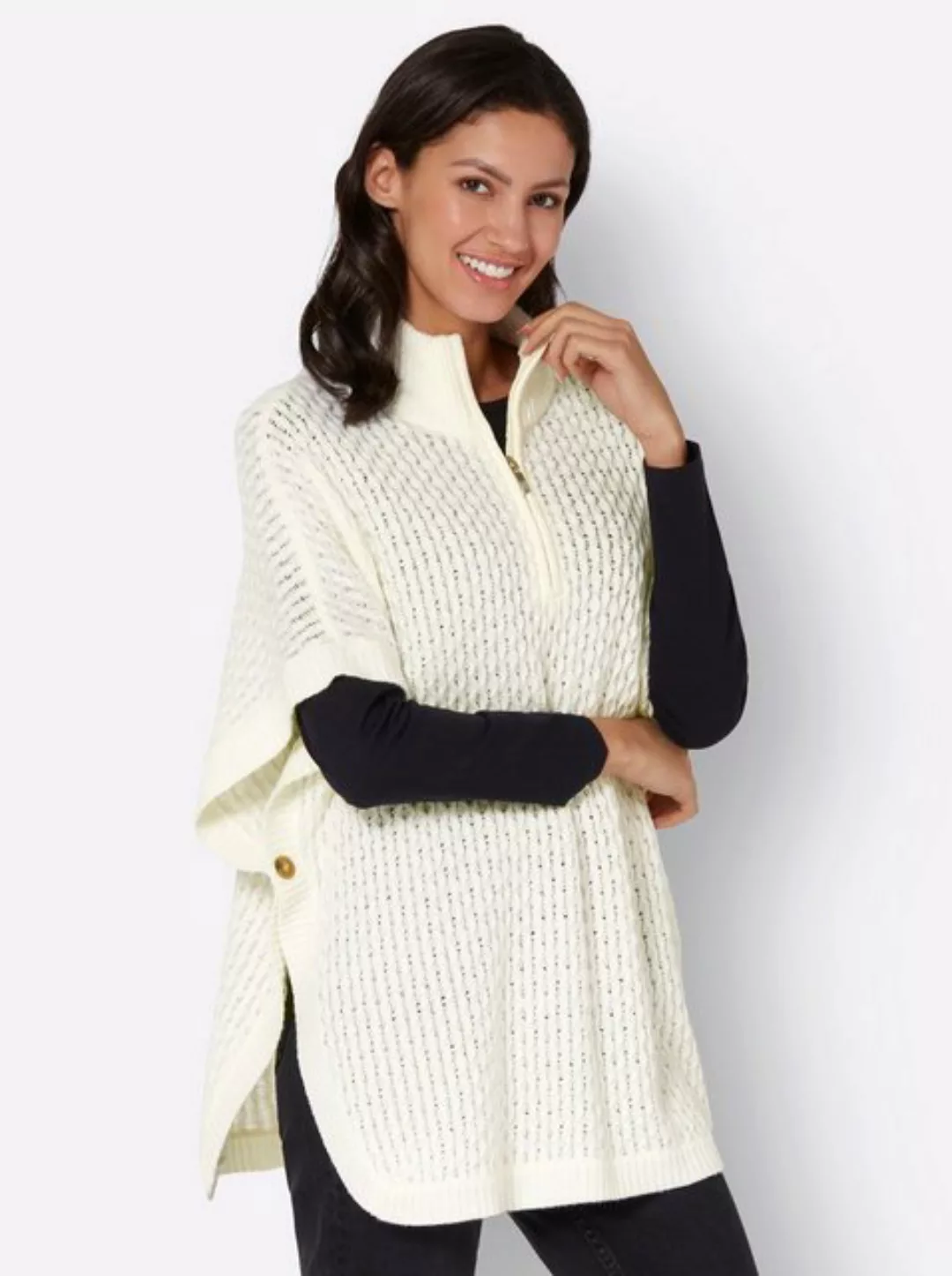 Sieh an! Strickjacke Strickponcho günstig online kaufen