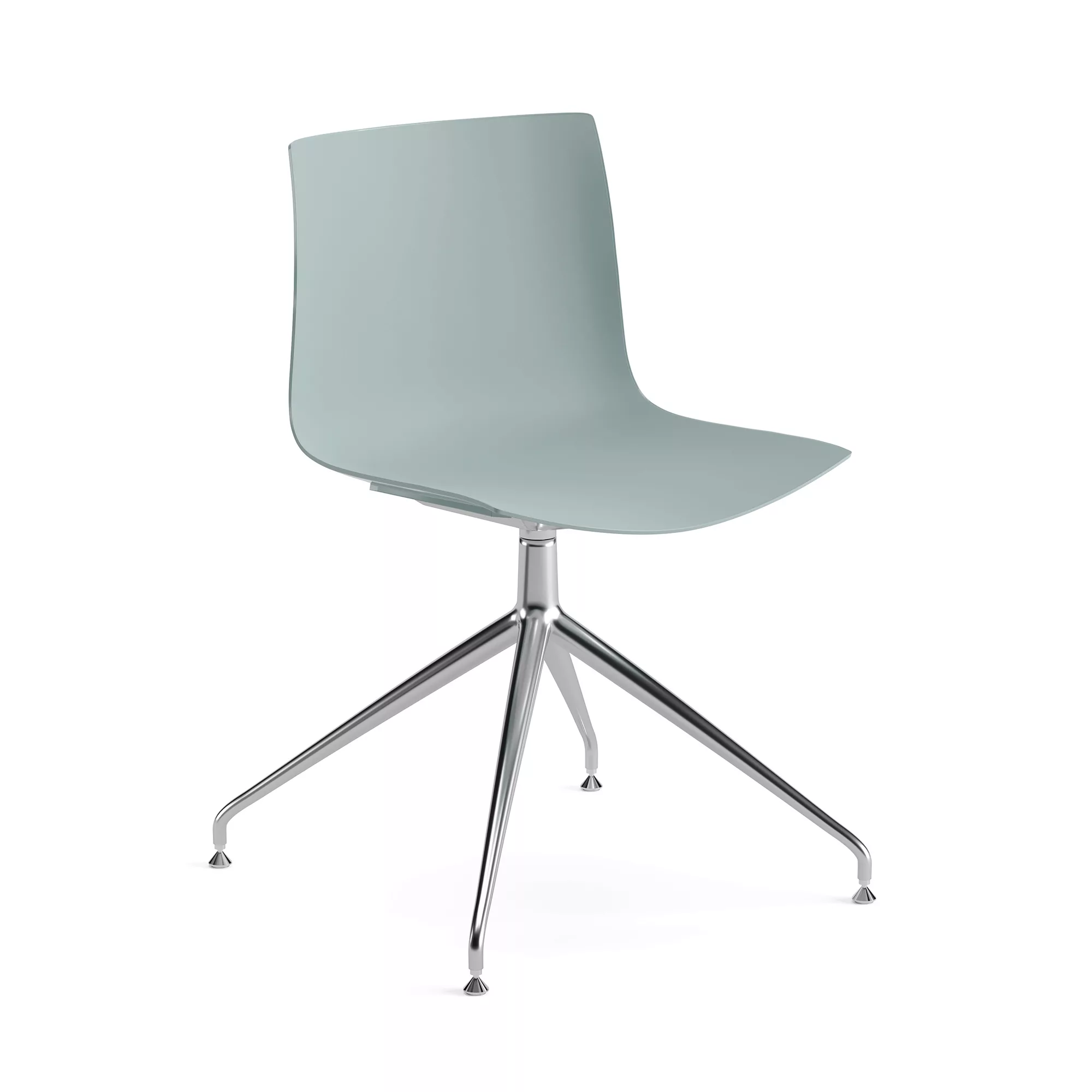 Arper - Catifa 46 0368 Stuhl einfarbig mit Sternfuß - hellblau/Außenschale günstig online kaufen