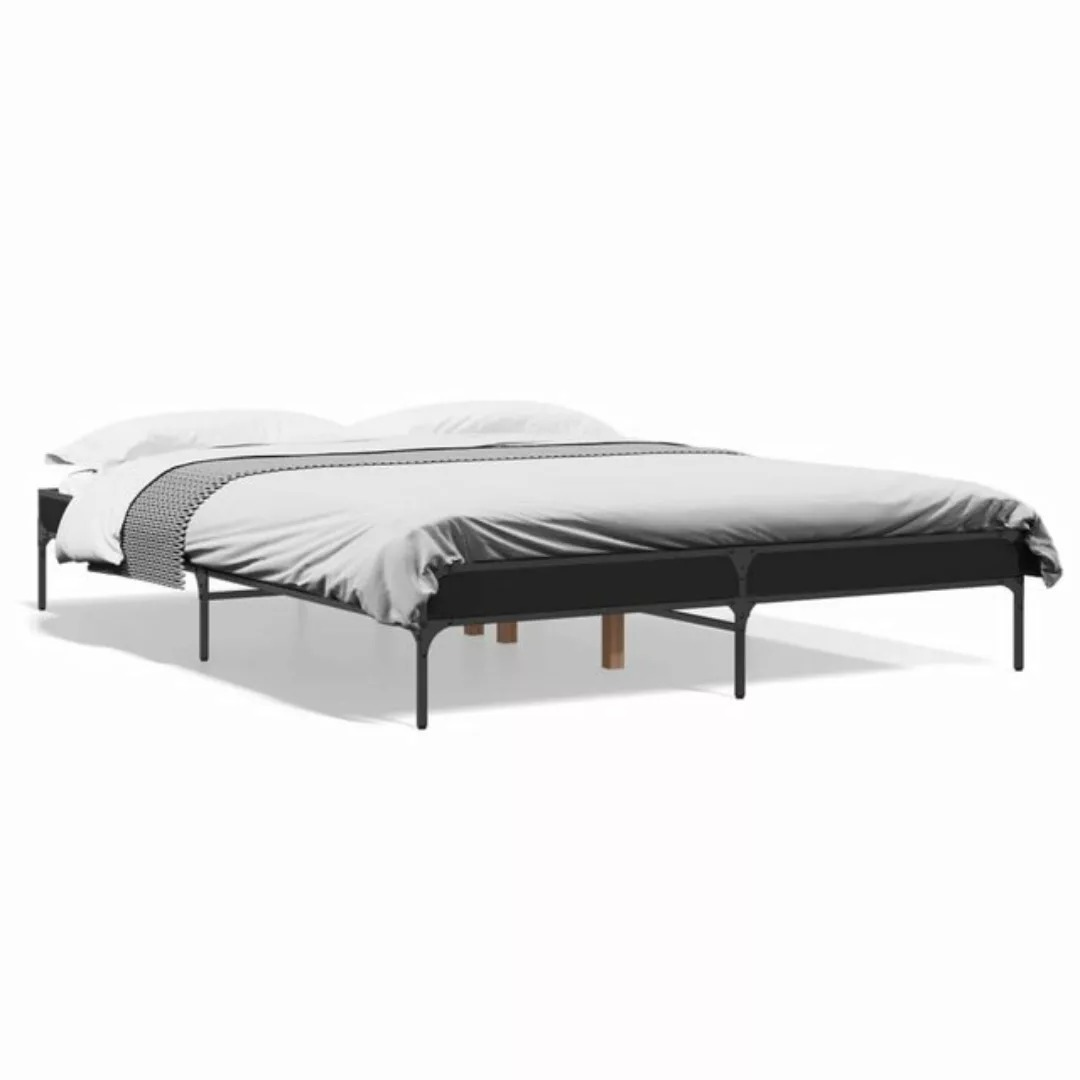 vidaXL Bettgestell, Bettrahmen Braun Eichen-Optik 150x200 cm Holzwerkstoff günstig online kaufen