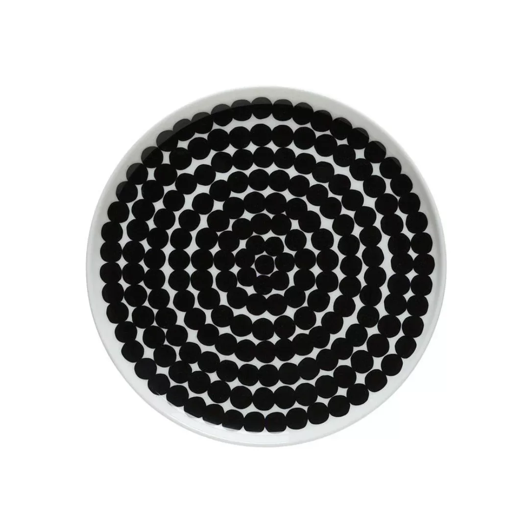Räsymatto Teller Ø 20cm schwarz-weiß (große Punkte) günstig online kaufen