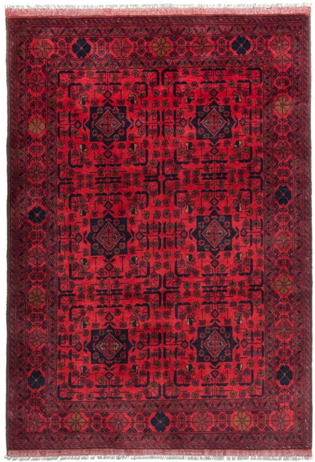 morgenland Wollteppich »Khal Mohammadi Durchgemustert Rosso 190 x 128 cm«, günstig online kaufen
