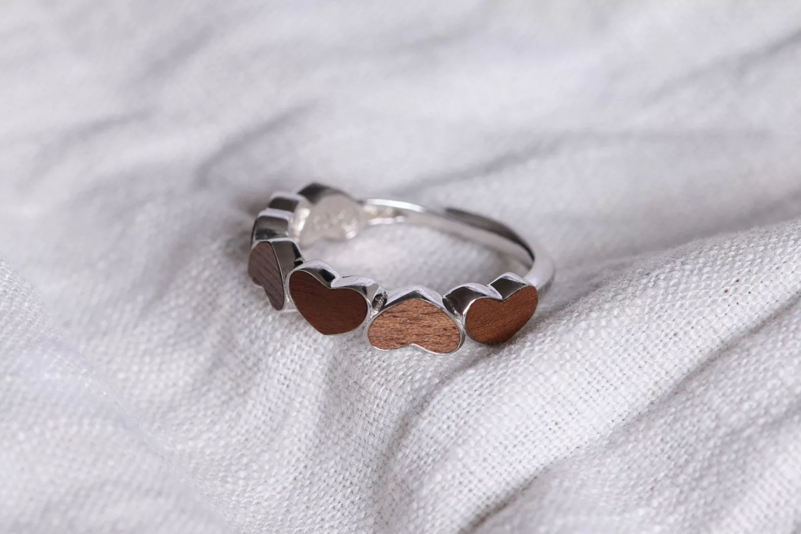 NaturSchatulle Fingerring Love Hearts (Holz & günstig online kaufen