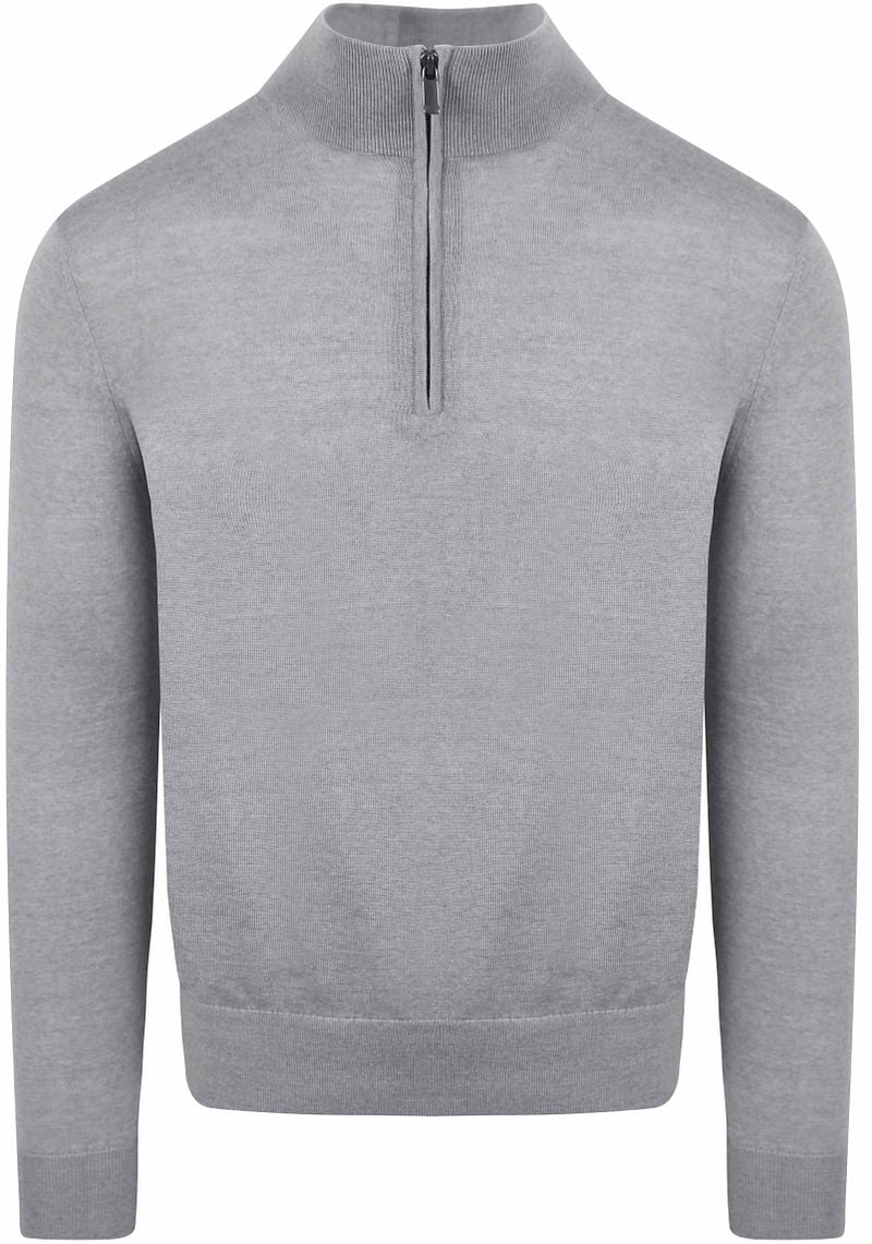 Suitable Merino Half Zip Pullover Grau - Größe L günstig online kaufen