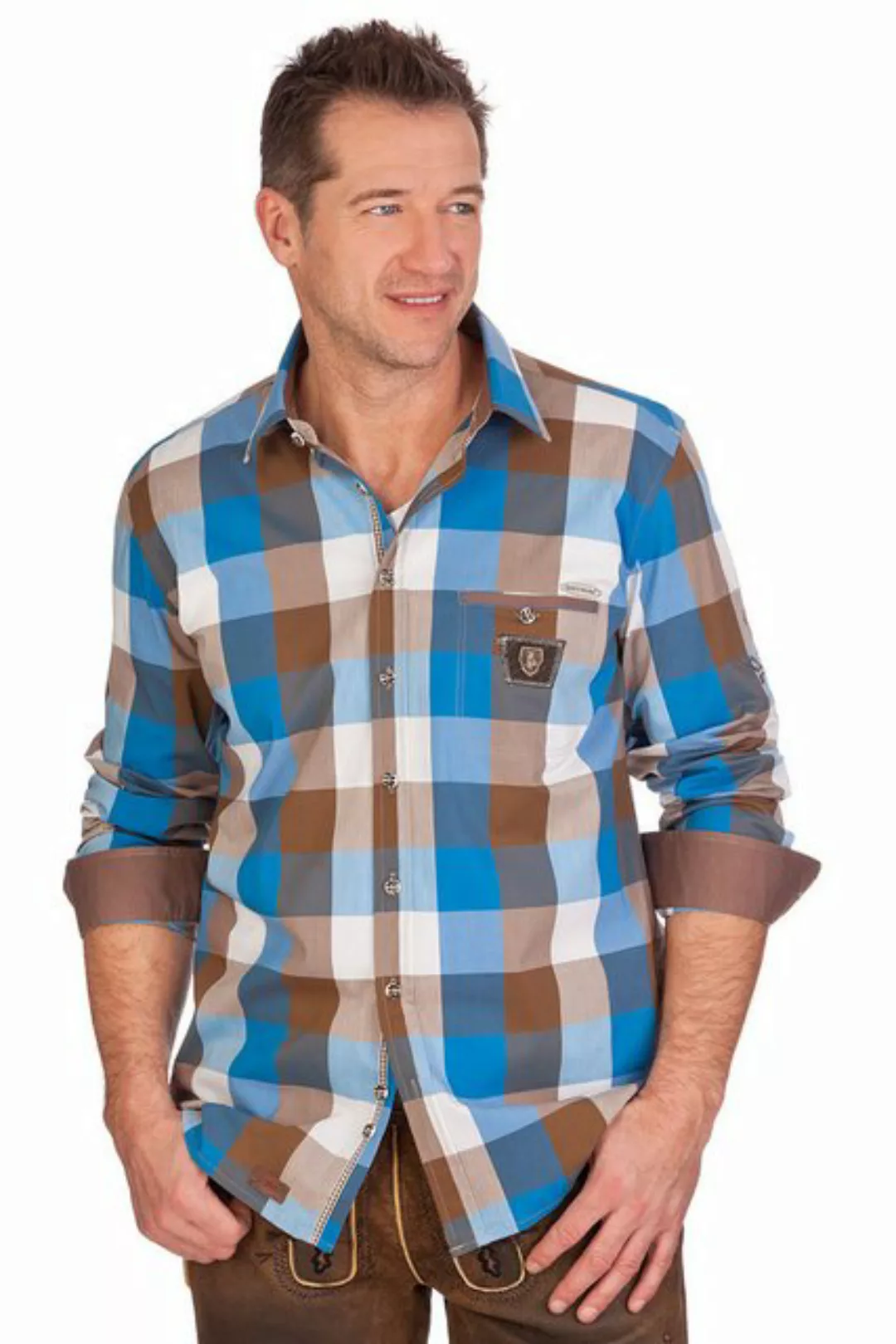 Spieth & Wensky Trachtenhemd Trachtenhemd - SYROS - blau, grün, rot günstig online kaufen