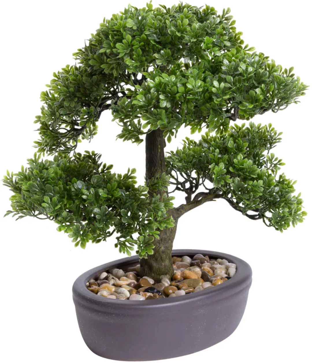 Emerald Kunstpflanze Bonsai Mini-Ficus Grün 32 cm 420002 Kunstpflanzen grün günstig online kaufen