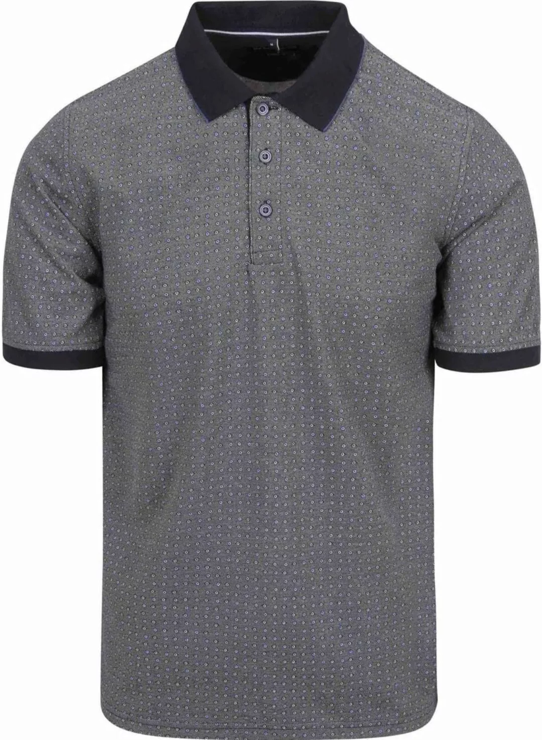 Casa Moda Poloshirt Druck Grau Blau - Größe XXL günstig online kaufen