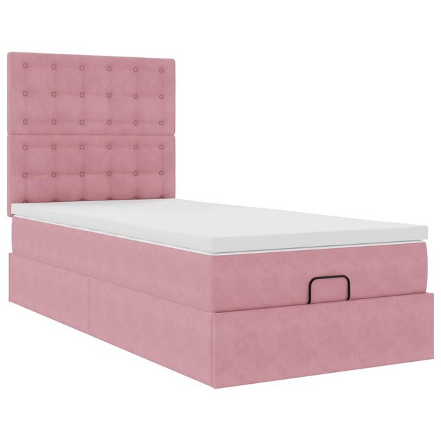 vidaXL Bett Ottoman-Bett mit Matratzen Rosa 90x190 cm Samt günstig online kaufen