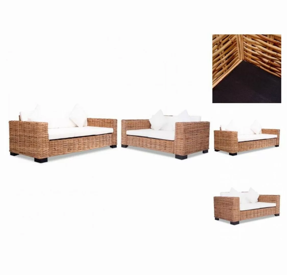 vidaXL Sofa Sofa-Set 15-tlg Natürliches Rattan günstig online kaufen