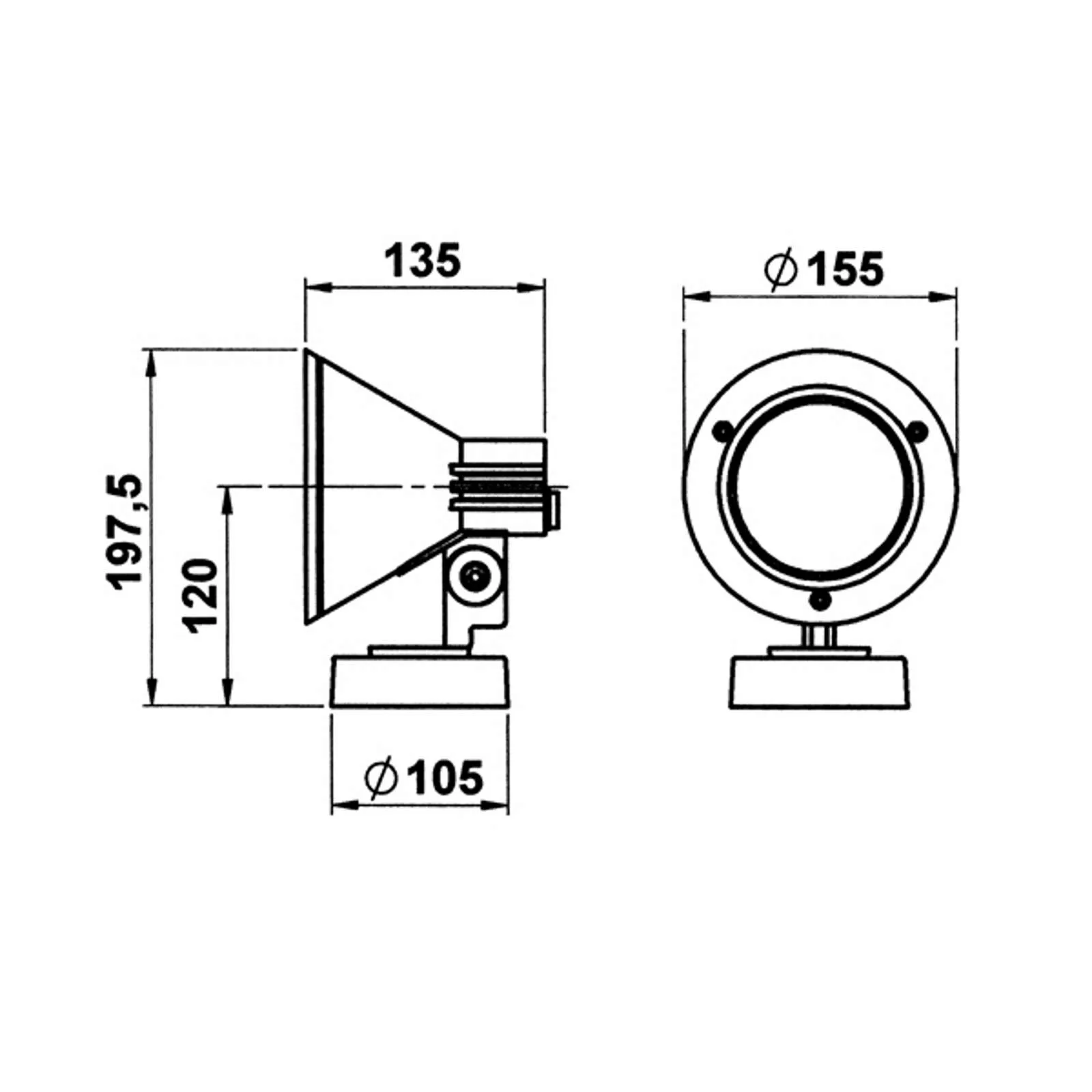 Wandstrahler 643S, schwarz, IP54, E27, Aluminium, schwenkbar günstig online kaufen