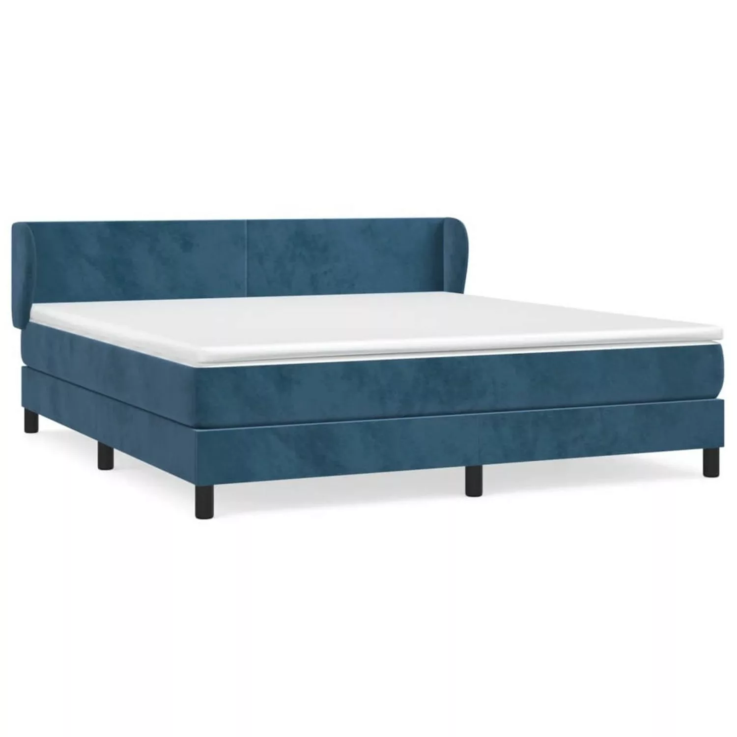 vidaXL Boxspringbett mit Matratze Dunkelblau 160x200 cm Samt1467291 günstig online kaufen