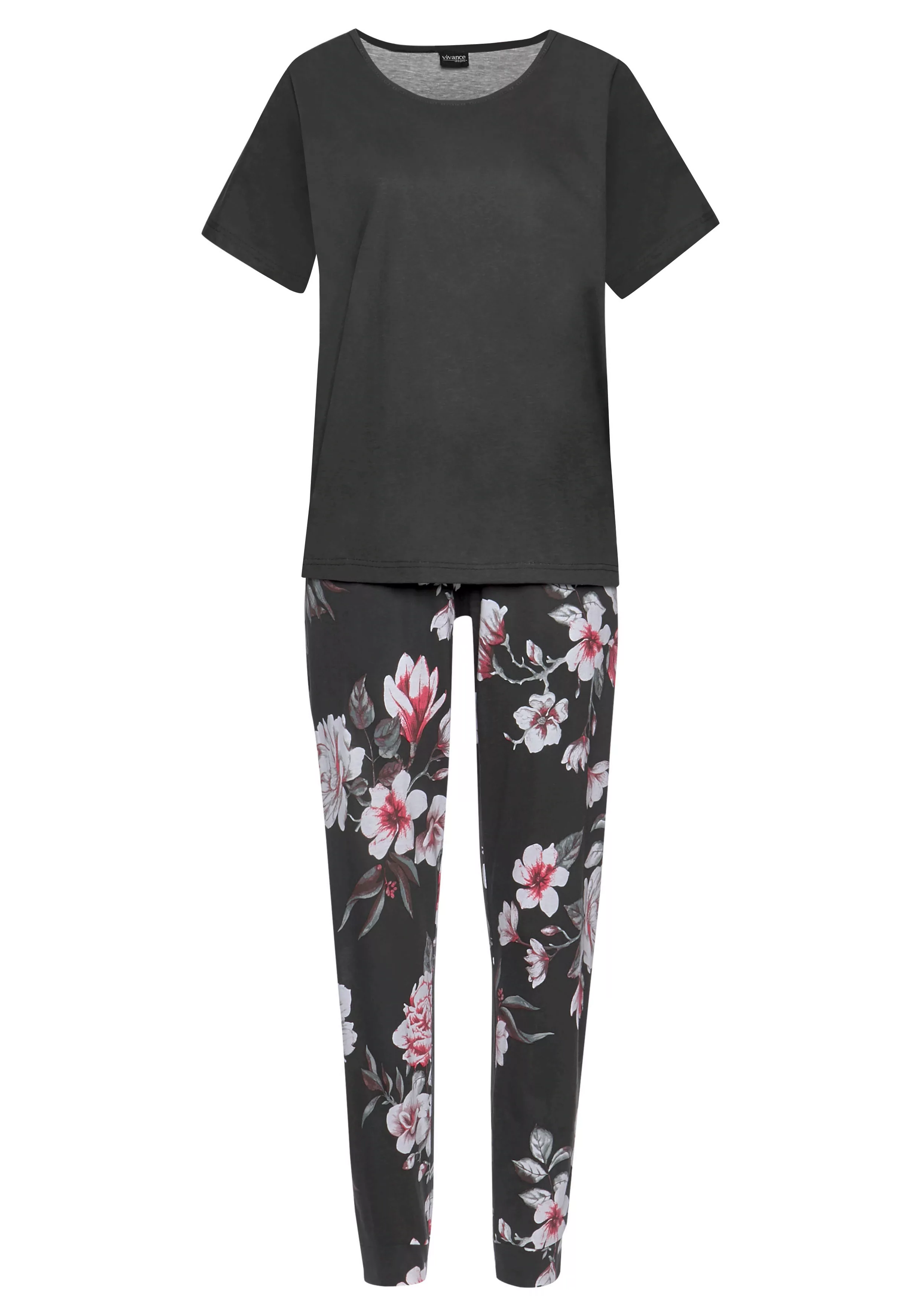 Vivance Dreams Pyjama, (2 tlg.), mit Blumendruck günstig online kaufen