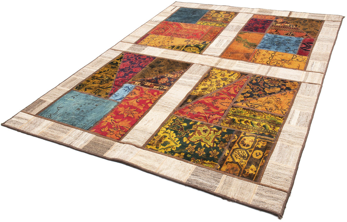 morgenland Teppich »Patchwork - 221 x 161 cm - mehrfarbig«, rechteckig, Woh günstig online kaufen