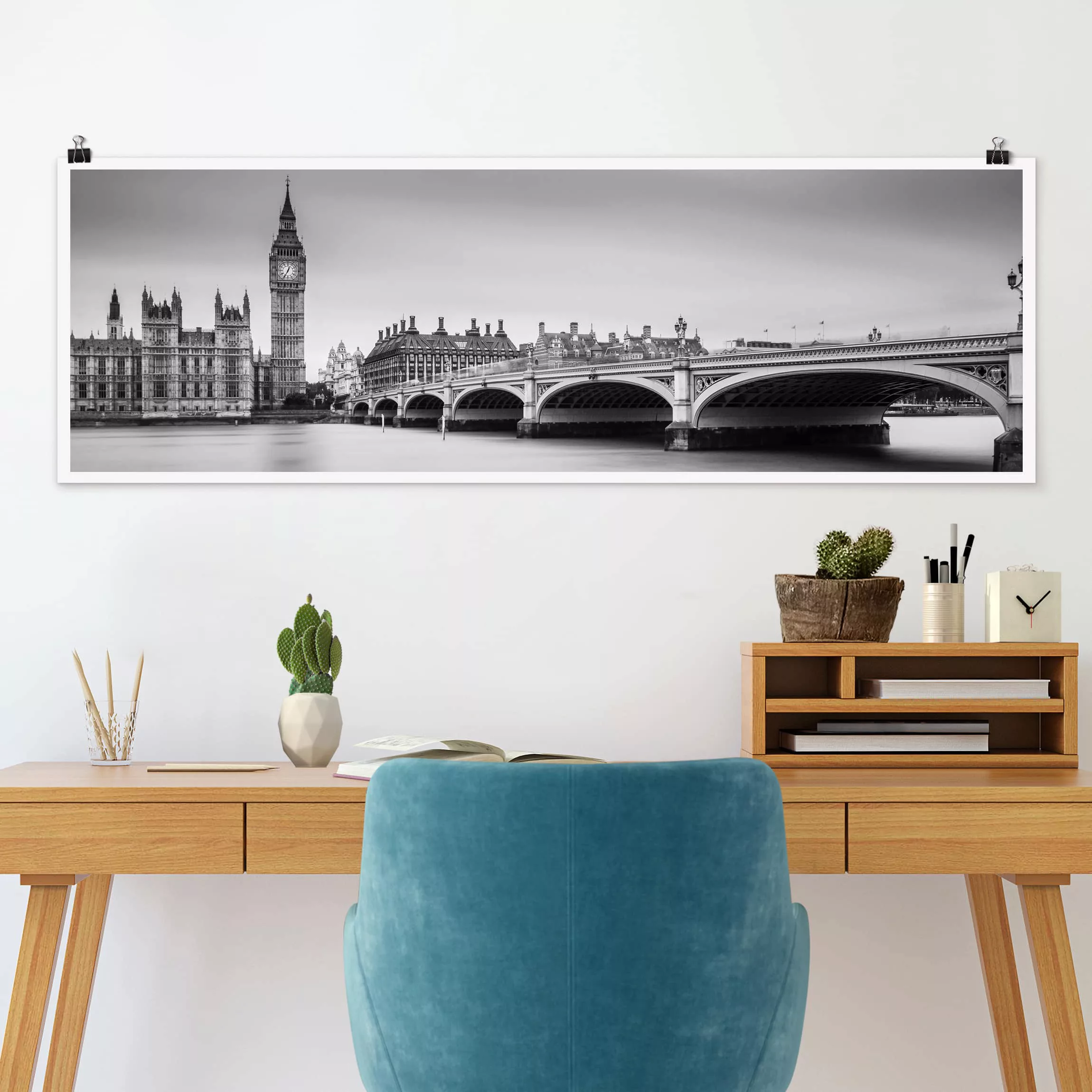 Panorama Poster Westminster Brücke und Big Ben günstig online kaufen