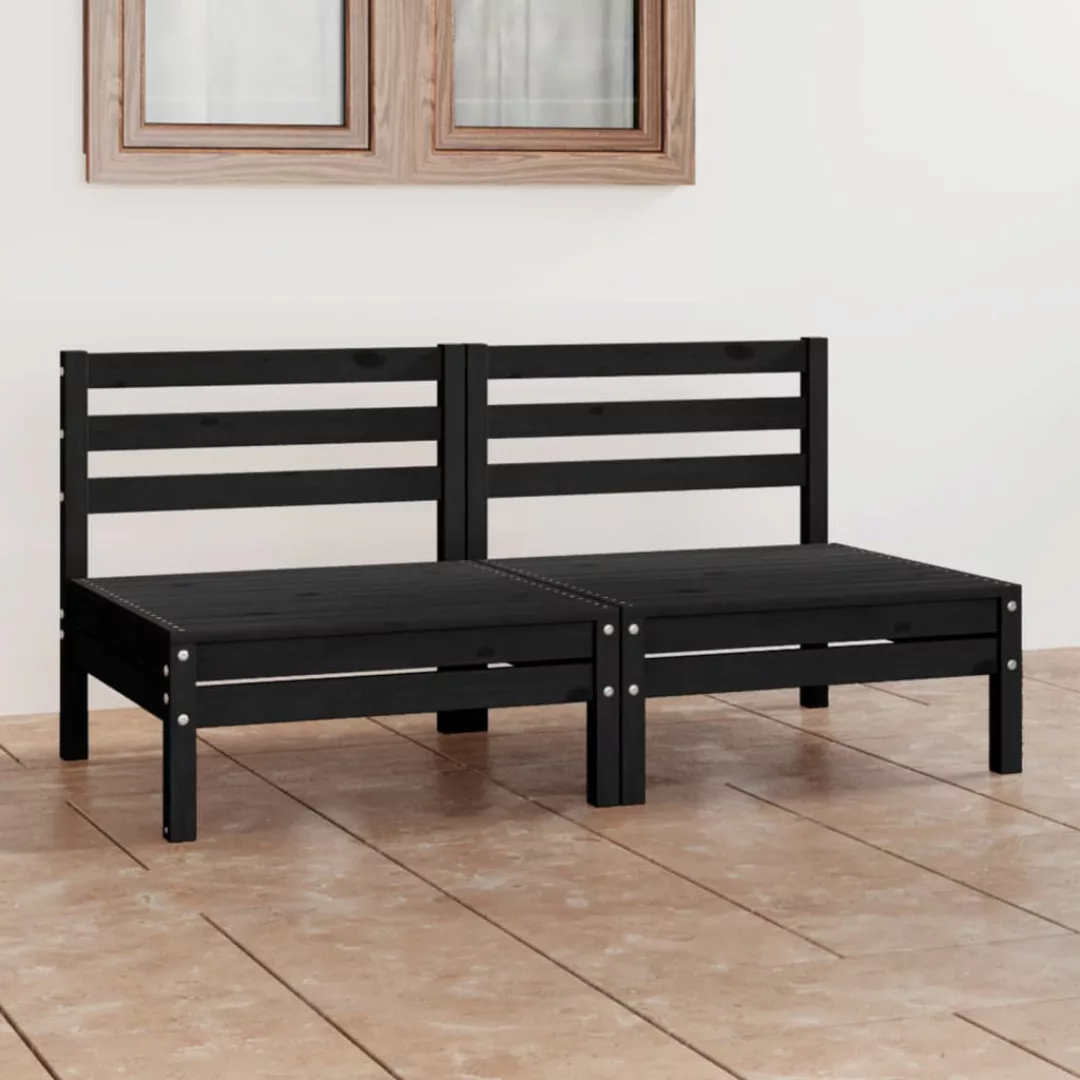 2-sitzer-gartensofa Schwarz Kiefer Massivholz günstig online kaufen